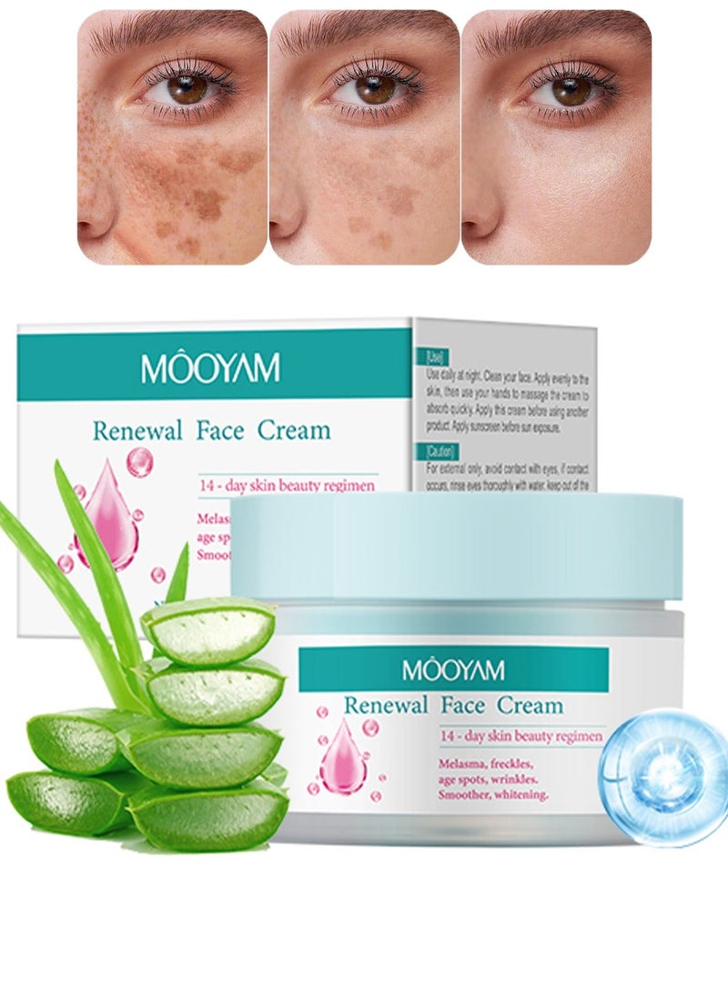 MOOYAM Renewal Face Cream for Melasma and Freckles Treatment for All Skin Types, Anti-wrinkle, Smoother and Whitening Face Cream Renewal Face Cream -50g - Image 1