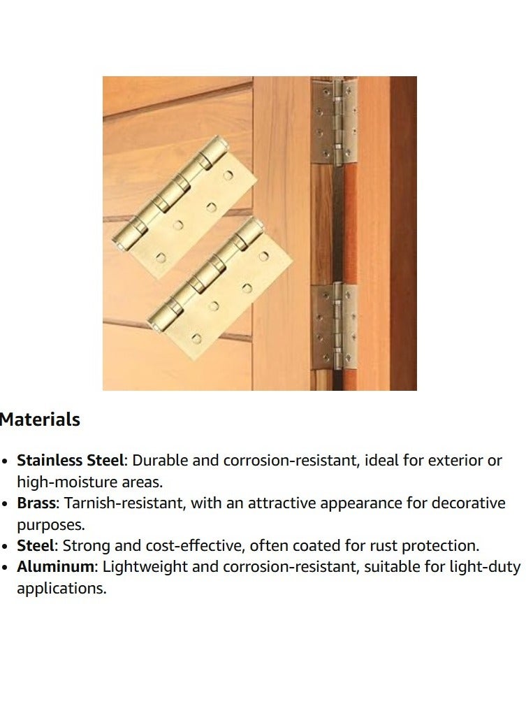 ABBASALI 4x3x3mm Door Hinges Heavy Duty Pack Of 2pcs - Image 5