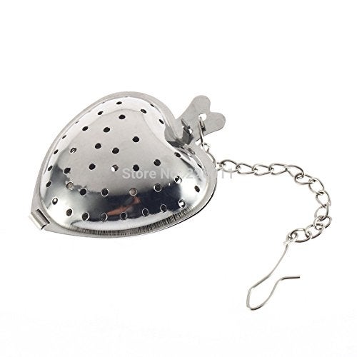 JERN Heart Shape Stainless Steel Tea Infuser Strainer with Chain - Image 1