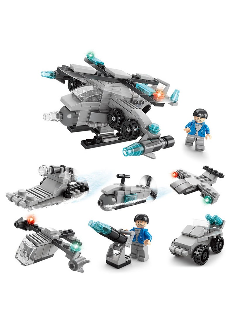 6 in 1 Toddler Navy Combat Team Toy Building Blocks for 4+ Years Old Boys Girls Kids Creative Gift 136 Pieces - Compatible with Other Building Block Toys  - Image 1