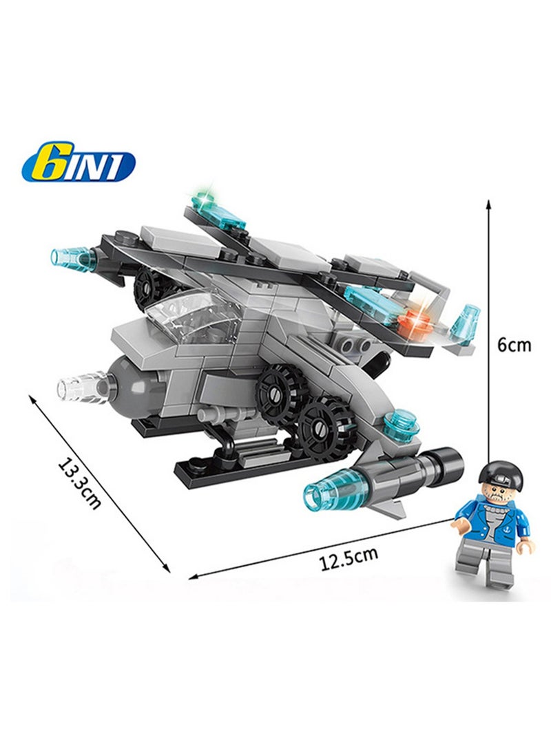 6 in 1 Toddler Navy Combat Team Toy Building Blocks for 4+ Years Old Boys Girls Kids Creative Gift 136 Pieces - Compatible with Other Building Block Toys  - Image 2