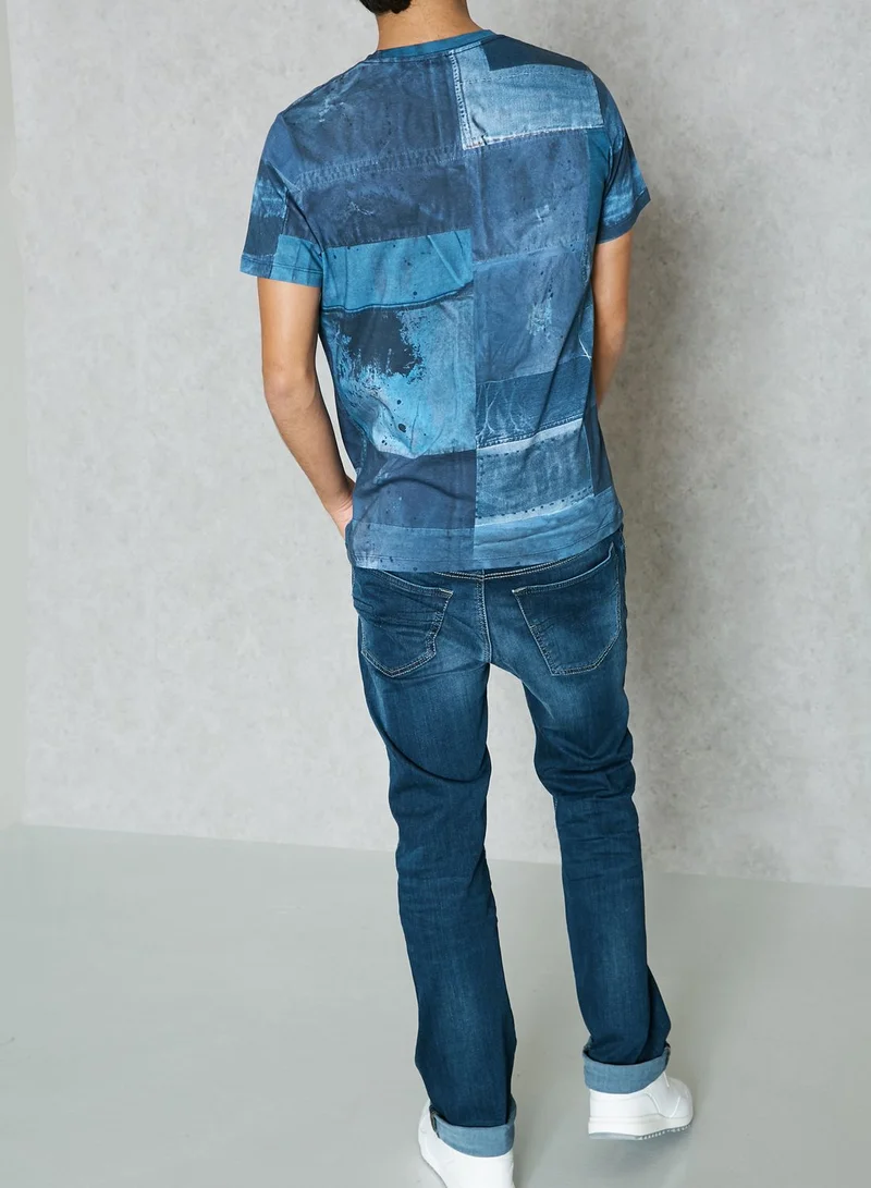 DIESEL Straight Fit Dark Wash Jeans