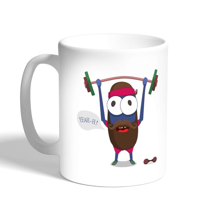 Printed Coffee Mug, Red Color, Cartoon - Sports (Ceramic)