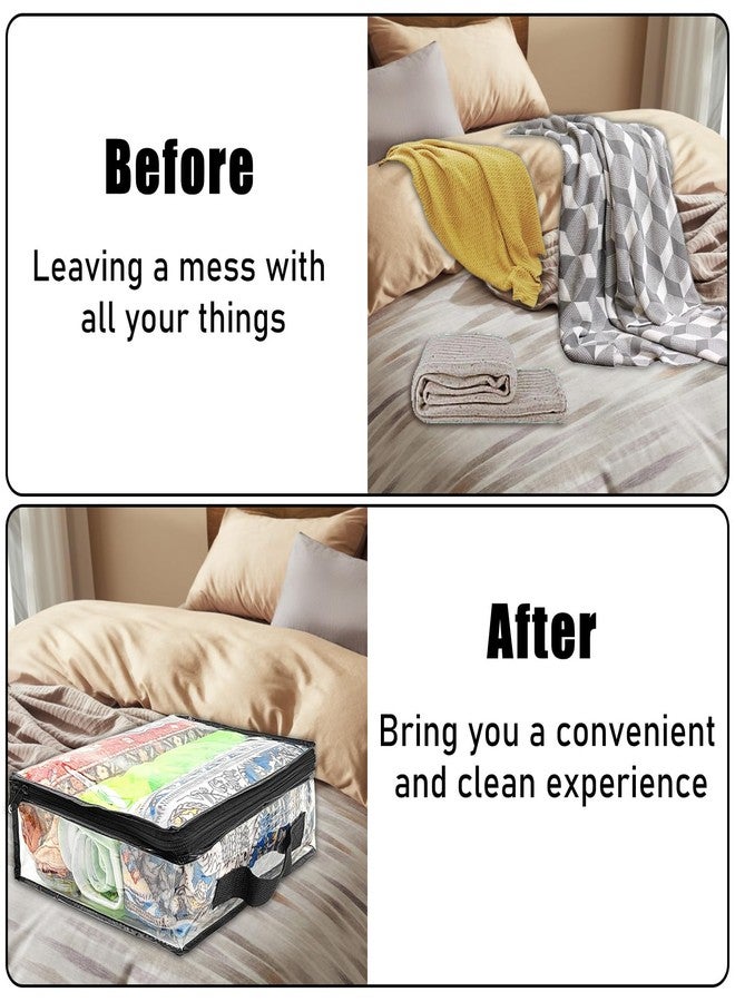 Hlimior 10 Pcs Extra Large Clear Travel Packing Cube，16 x 12 x 4 Clear Vinyl Zippered Storage Bags See Through Moving Bag Plastic Storage Bags PVC Multipurpose Pouch with Handle for clothing Storage - Image 5