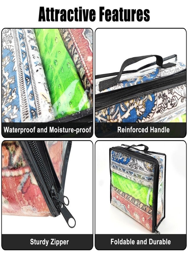 Hlimior 10 Pcs Extra Large Clear Travel Packing Cube，16 x 12 x 4 Clear Vinyl Zippered Storage Bags See Through Moving Bag Plastic Storage Bags PVC Multipurpose Pouch with Handle for clothing Storage - Image 3