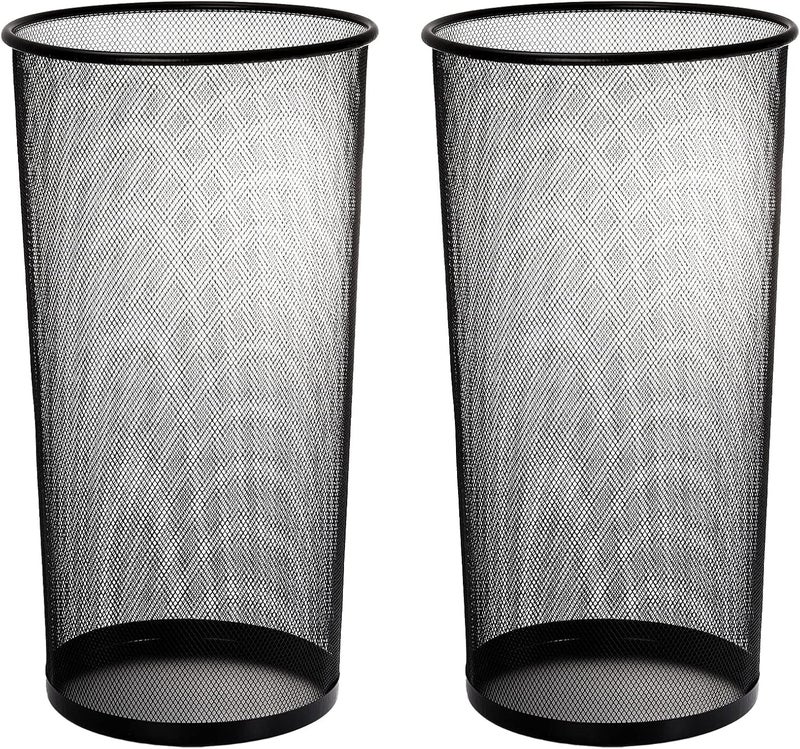Youeon 2 Pack Large Umbrella Holder, 10.5x20 Inch Metal Mesh Umbrella Stand, Freestanding Bucket for Umbrellas, Canes, Walking Sticks, Wrapping Paper, Entryway, Home, Office, Hotel, Black - Image 1