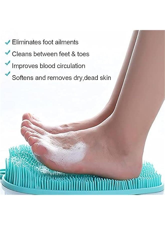 فرشاة عزل و تدليك القدم للاستحمام، سجادة ضغط أكو باختصاص كوب suction غير قابل للانزلاق، تحسين الدورة الدموية، سجادة تدليك، لتنظيف القدمين و تخفيف الألم (أخضر) 28.5 * 24.5 * 4 سم؛ 330 جرام