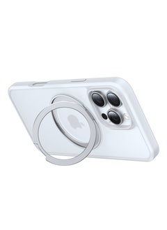 TORRAS Upgraded 360°Rotatable Magnetic Ring for iPhone 16 Pro Max Case, Fit for MagSafe with Stand & Ring Holder, 16FT Mil-Grade Shockproof Translucent for iPhone 16 Pro Max Phone Case Ostand, White  - Image 4