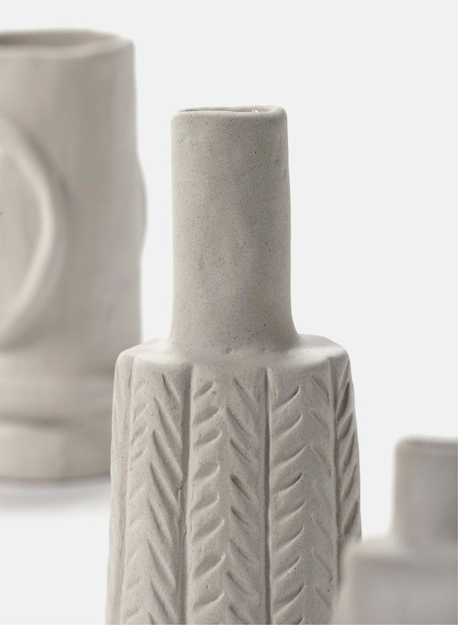 Serax Flower Vase | Marie by Marie Michielssen | Set of 6 | White Stoneware Home Decor Living Room for Coffee Table or Kitchen | Modern Entryway Table Decor or for Shelves | Unique Centerpiece Vases - Image 5