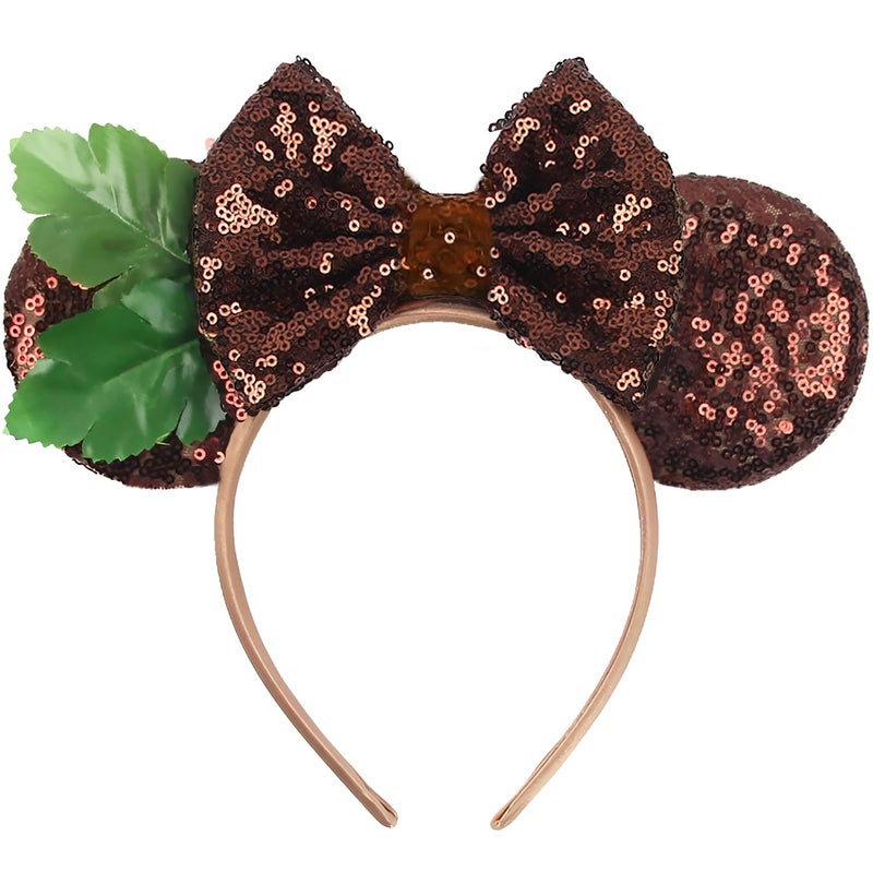 MADO mouse ears headband for kids boys adults men women, brown forest ears for adult kid boys men women girls,Park mini ear headbands for kids adults (brown forest) - Image 1
