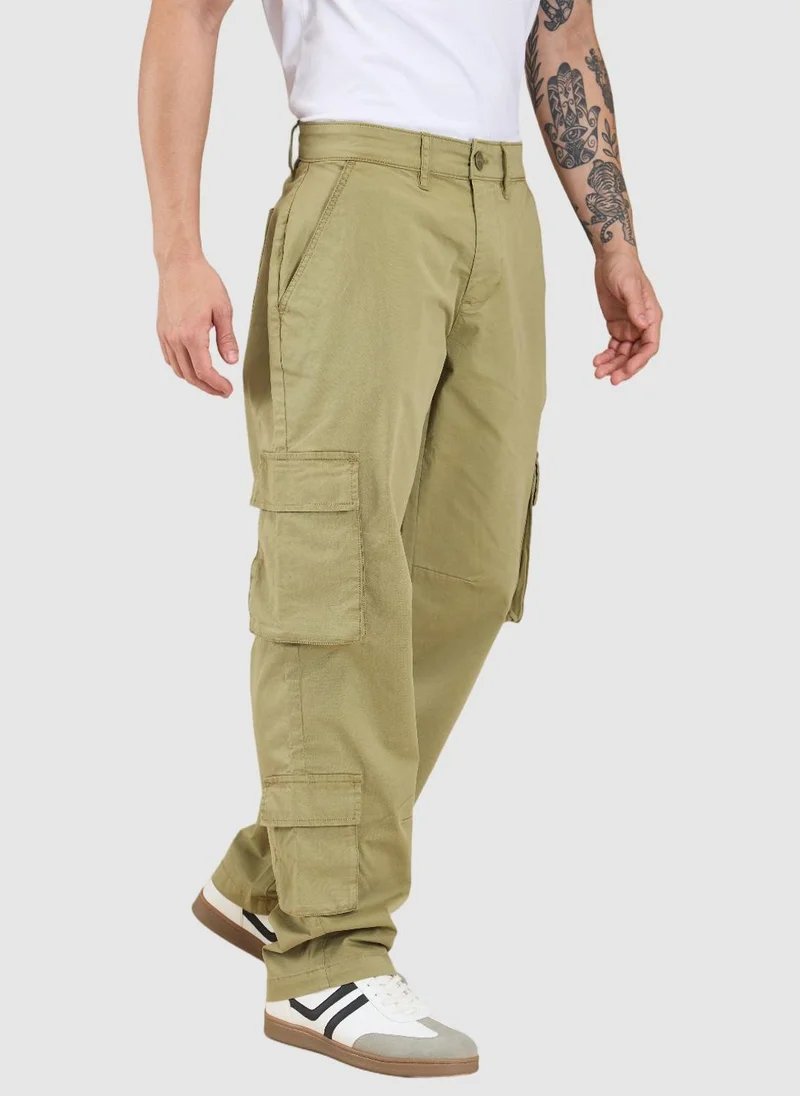 Being Human OLIVE Men Relaxed Loose Fit Cargos Trousers for Men | Best Price UAE