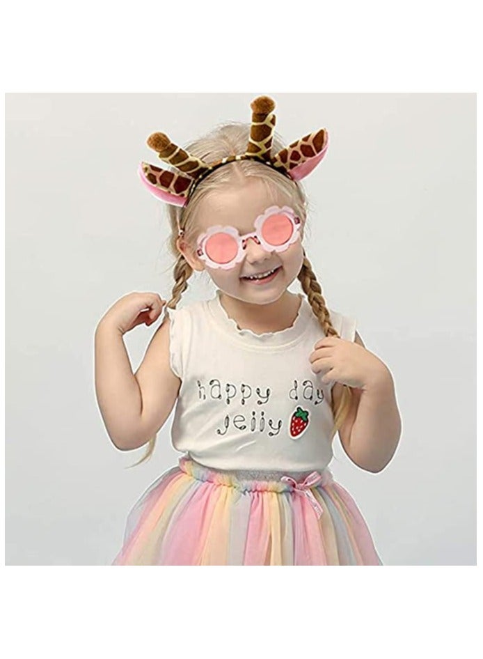 2Pcs Animal Ear Headbands Cosplay Make-Up Plush Ears Carnival Masquerade Party Supplies Costume Accessory  Cosplay Party Headbands for Women Girls Adult (Cow and Giraffe） Brand: - Image 4