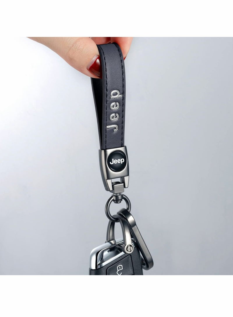 KASTWAVE Bikte Genuine Leather Key Chain Suit for Jeep Car Fob Keychain Wrangler Compass Cherokee Renegade Patriot Grand Commander - Image 5