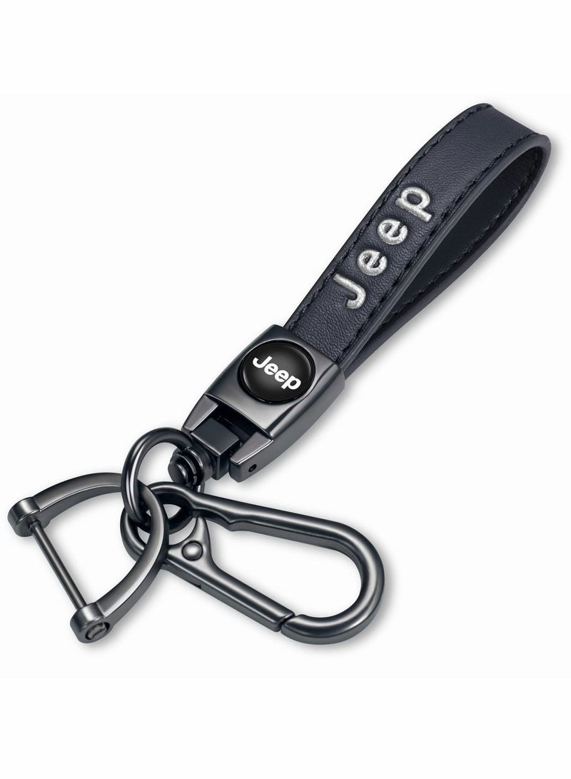 KASTWAVE Bikte Genuine Leather Key Chain Suit for Jeep Car Fob Keychain Wrangler Compass Cherokee Renegade Patriot Grand Commander - Image 1