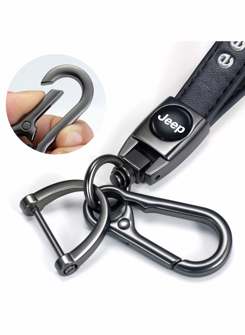 KASTWAVE Bikte Genuine Leather Key Chain Suit for Jeep Car Fob Keychain Wrangler Compass Cherokee Renegade Patriot Grand Commander - Image 2
