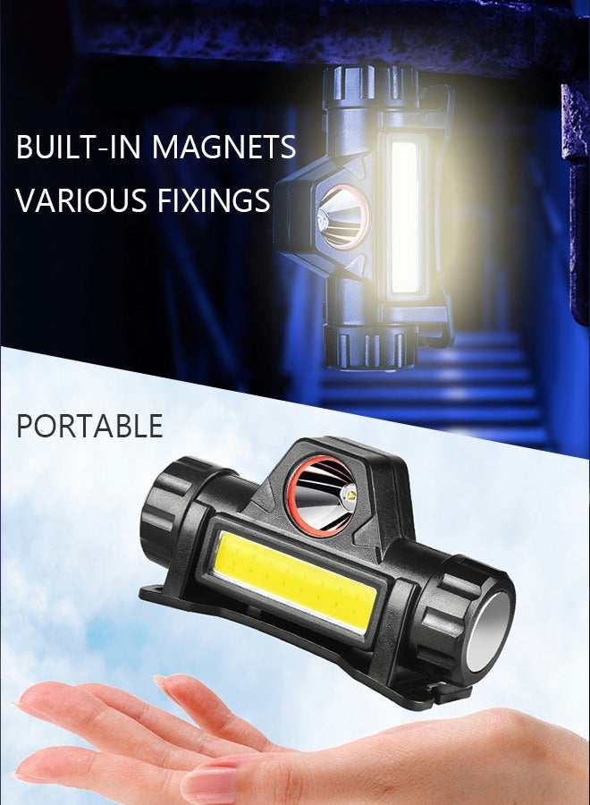 GROIC Rechargeable Waterproof  LED Headlamp with 2 Lights and Adjustable Headlight Beam for Running Camping Cycling Outdoor Adults Kids - Image 3