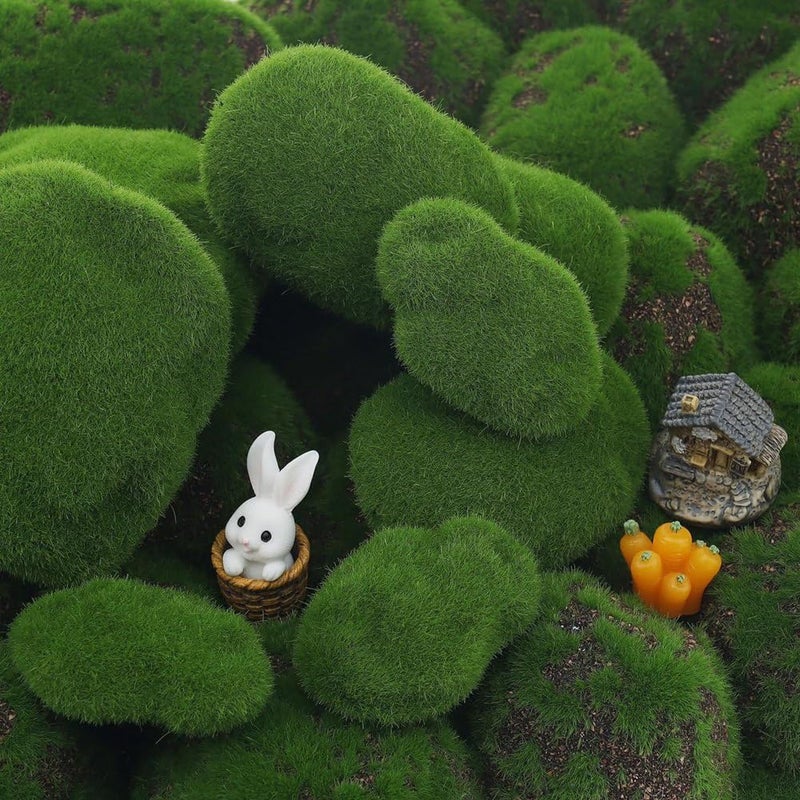 12 Pcs Artificial Moss Rocks Ball Green Stone Fake Plant Simulation Ornament - Image 3