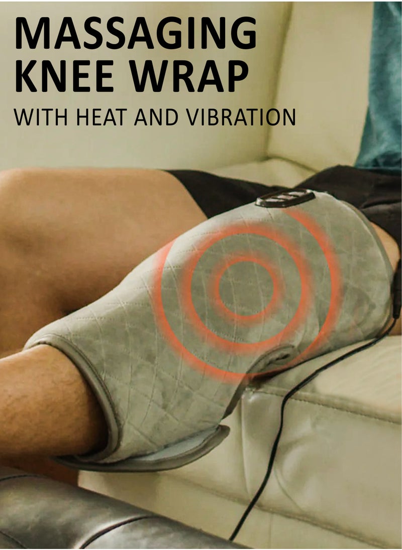 Generic Heated Vibrating Knee Wrap Electric Heating Pad with Vibrations for Knee Pain Relief, Arthritis, Joint and Muscle Stiffness, 2 Heat and 5 Massage Settings for 10 Relaxing Combinations Weighted with Clay Beads for Deep Therapy Adjustable Heated Knee Brace for Legs, Thighs & Calves Soft Plush Fabric Extra-Long 9ft Cord and Auto Shut-Off  - Image 5