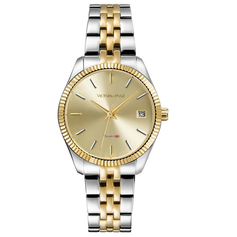 VICTORIA HYDE Two Tone Watches for Women Stainless Steel Gold and Silver Watches for Women - Image 2