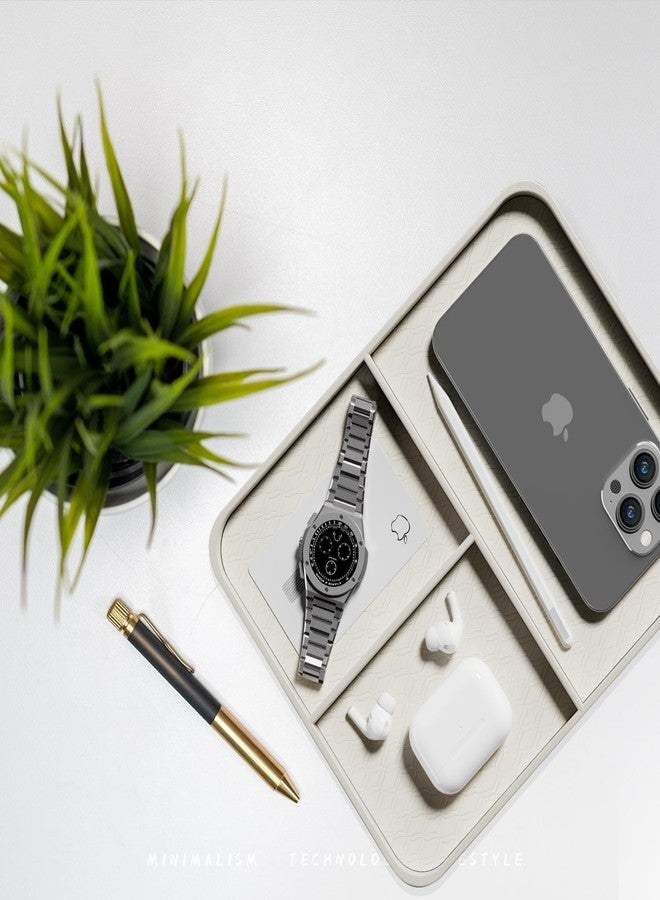Arniche Premium PU Leather Jewelry and Key Organizer-Secure Storage for Phone, Coins and More,Perfect for Bedside Table or Office Desk - Image 4