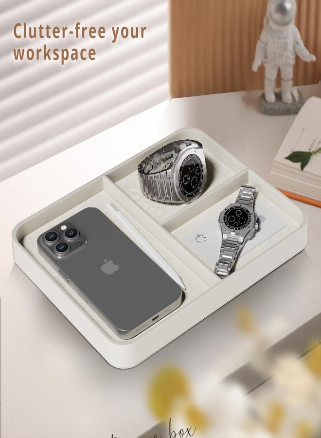 Arniche Premium PU Leather Jewelry and Key Organizer-Secure Storage for Phone, Coins and More,Perfect for Bedside Table or Office Desk - Image 5