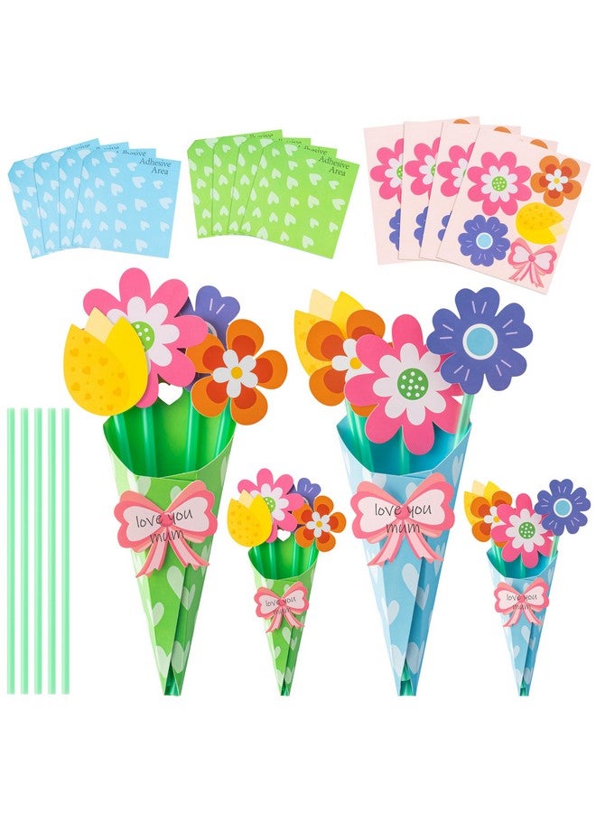 BeYumi Flower Bouquet Craft Kit - 24Pcs Teacher Appreciation Week Flower Bouquet Craft In Two Colors For Kids Make Your Own Flower Bouquet Mother'S Day Diy Gift School Classroom Home Fun Activities - Image 1