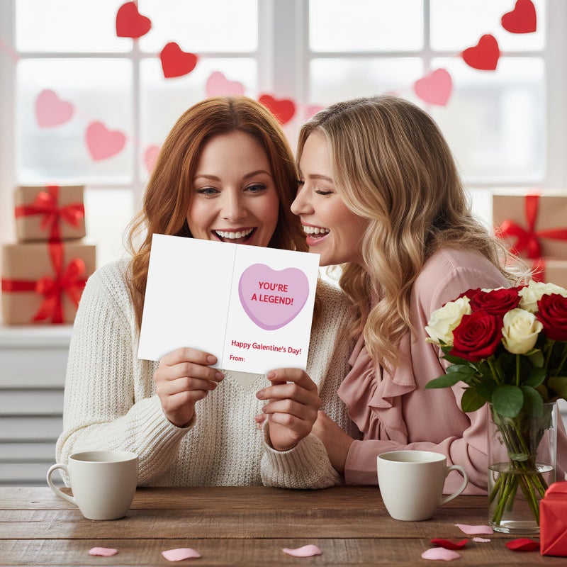 CPicdn Funny Galentineâ€™s Day Cards - 30Set Humorous Valentineâ€™s Day Cards Bulk Boxed with Envelopes Stickers, Candy Heart Note Cute Galentines Gifts for Girls Women Friends Exchange Party Supplies - Image 5
