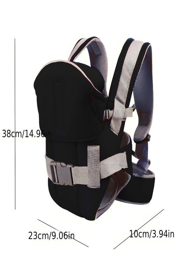 ZETO Front Carry Facing Carrier Bag, Adjustable Hands-Free 4-in-1 Baby/Sling Carrier Bag, Child Safety Strip, and Baby Back Carrier Bag (Black) - Image 3