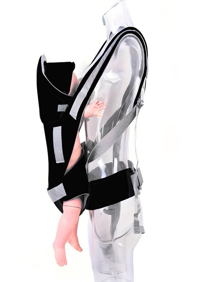 ZETO Front Carry Facing Carrier Bag, Adjustable Hands-Free 4-in-1 Baby/Sling Carrier Bag, Child Safety Strip, and Baby Back Carrier Bag (Black) - Image 4