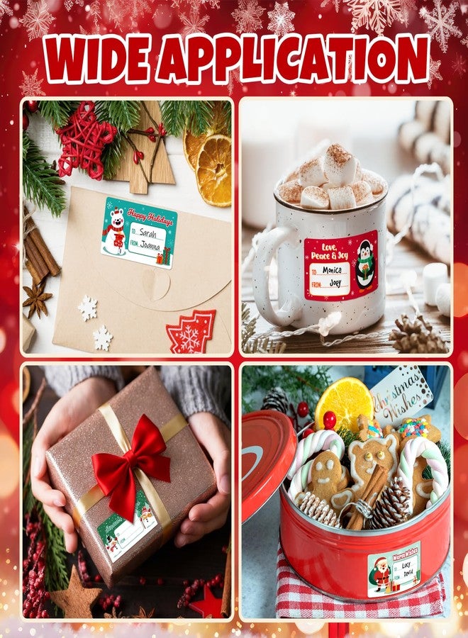 GRADESIN 480 PCS Christmas Gift Tags, Cute Self Adhesive Gift Tags, Christmas Presents Stickers Name Labels Sticker for Wrapping Paper Xmas Birthday Holiday Decor - Image 5