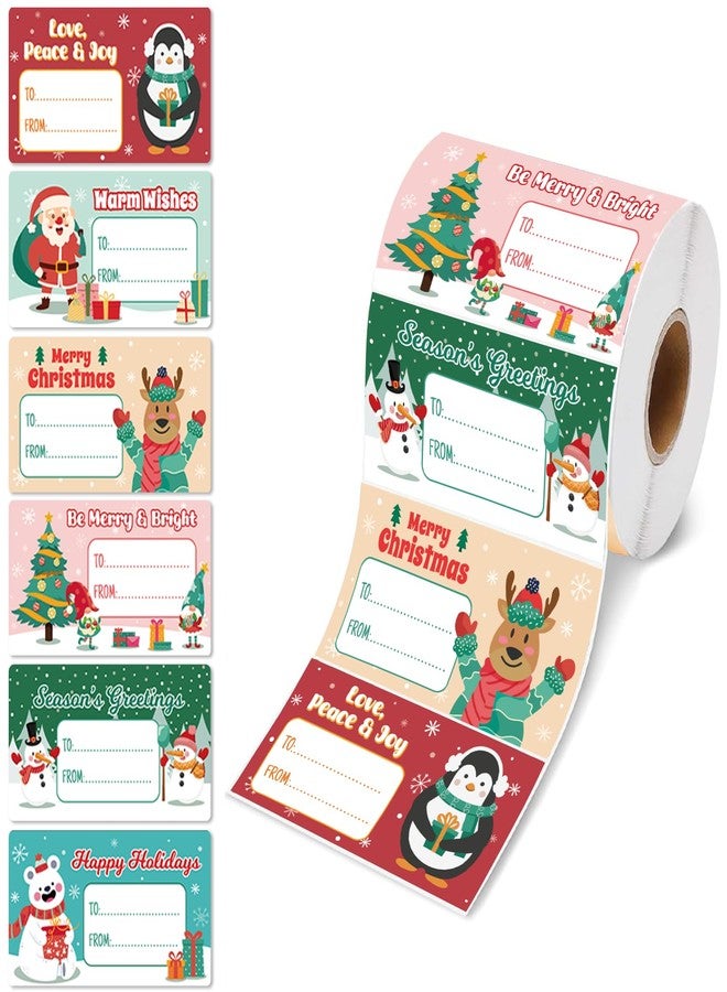 GRADESIN 480 PCS Christmas Gift Tags, Cute Self Adhesive Gift Tags, Christmas Presents Stickers Name Labels Sticker for Wrapping Paper Xmas Birthday Holiday Decor - Image 1