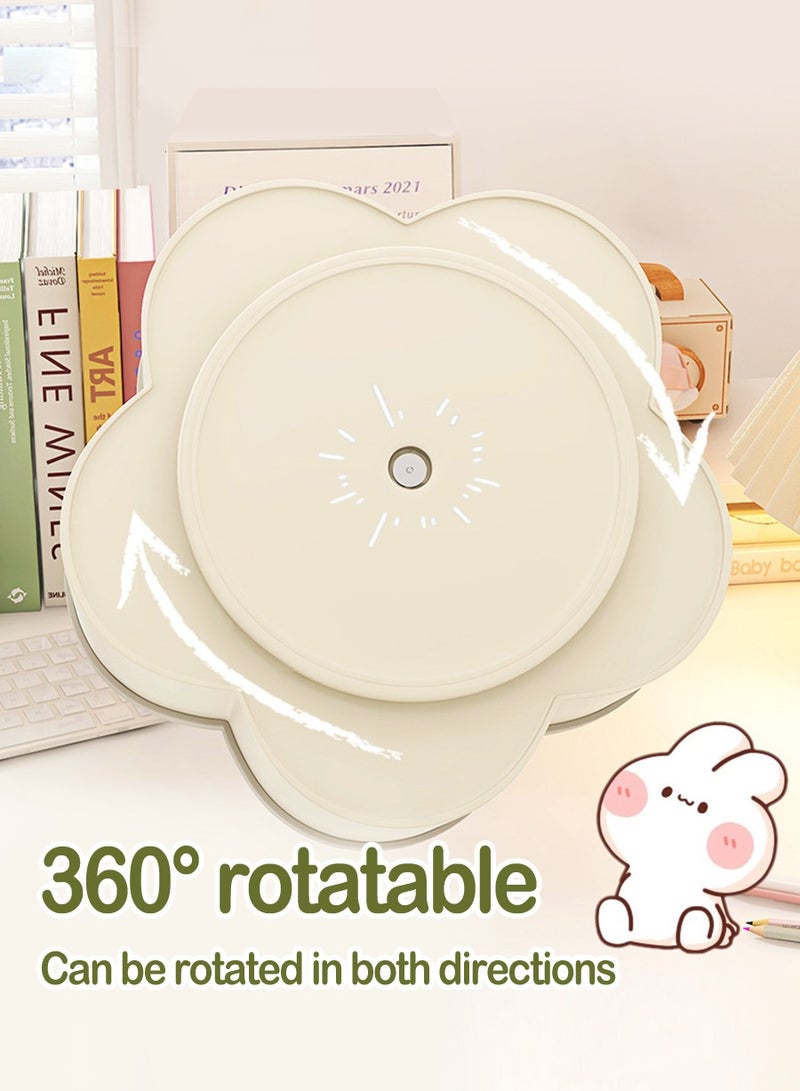 BEIRUI 360° Rotating Makeup Organizer, Cartoon Stationery Organizer, Plastic Flower Shape Design with 6 Compartments, Multifunctional Holder for Brushes, Lipsticks, Skincare Products and Stationery - Image 5