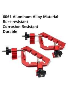 KASTWAVE 2PCS Clamping Squares For Woodworking, Square Ruler Auxiliary Fixture, Splicing Board Positioning Panel Fixed Clip,  45/90 Degree Clamp Triangle Right Angle Clamp 6.1x3.54x3.54” Aluminum Alloy Red  - Image 4