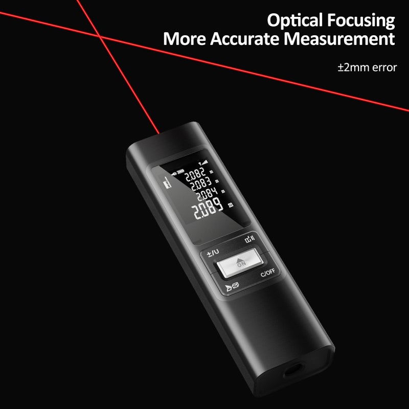 Handheld Rangefinder: Black S80, Millimeter Precision - 0.1s Quick Measurement, Digital Distance Meter for Indoor Outdoor Construction u0026 DIY Projects - Image 3