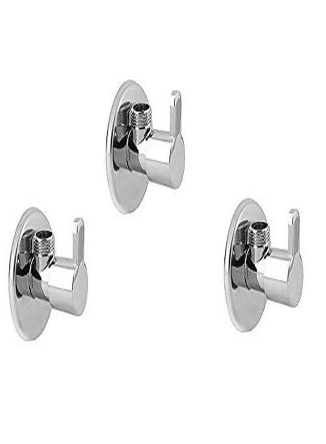 JAGGER Mark Brass Disk Angle Cocke for Bathroom Angle Valve for Basin Angle Wall for Bathroom Angle Cocke for wash Basin Brass Angle Valve for wash Basin with Free Flange and Teflon Tape Set of (3) - Image 1