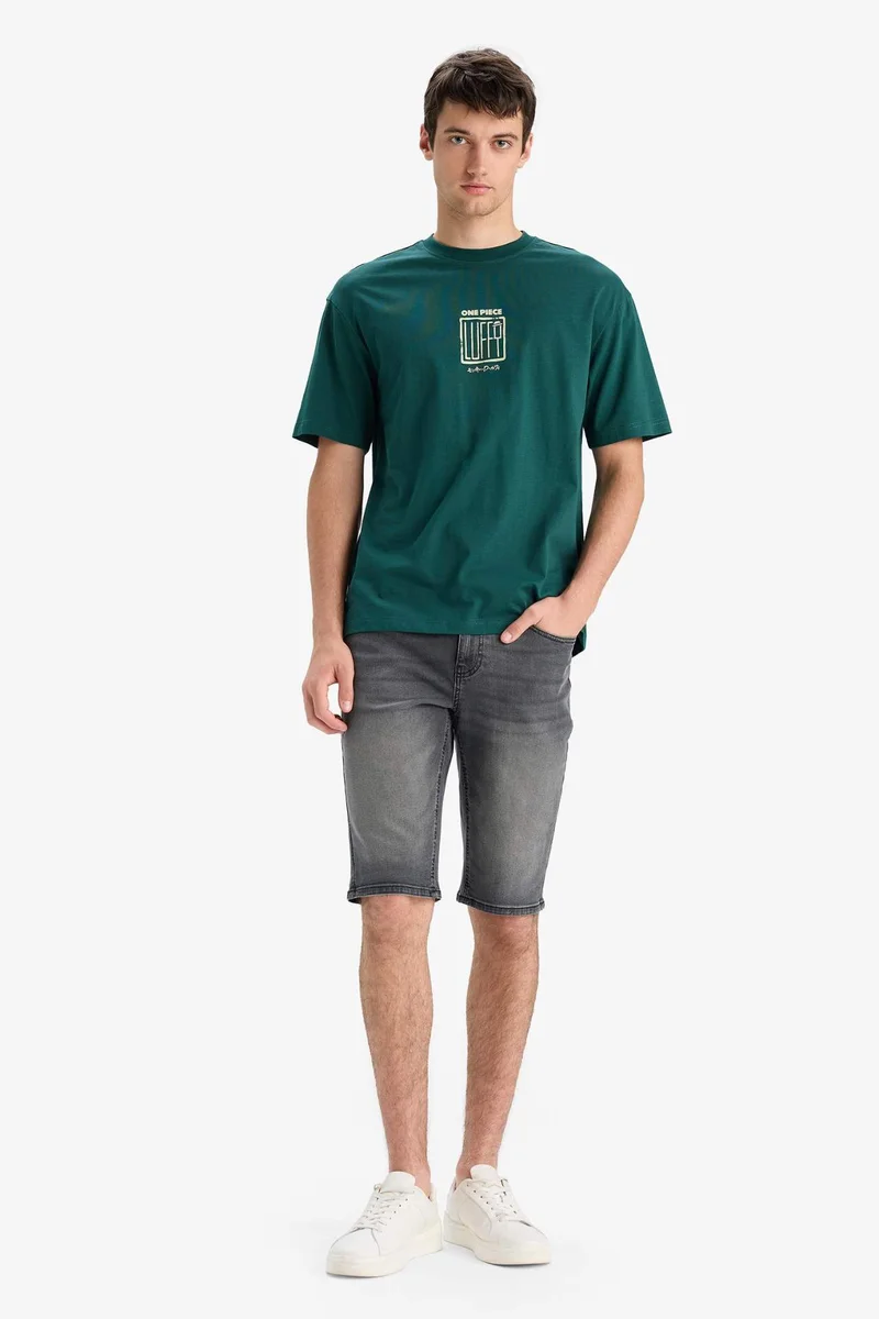 ديفاكتو Regular Fit Denim Bermuda Shorts