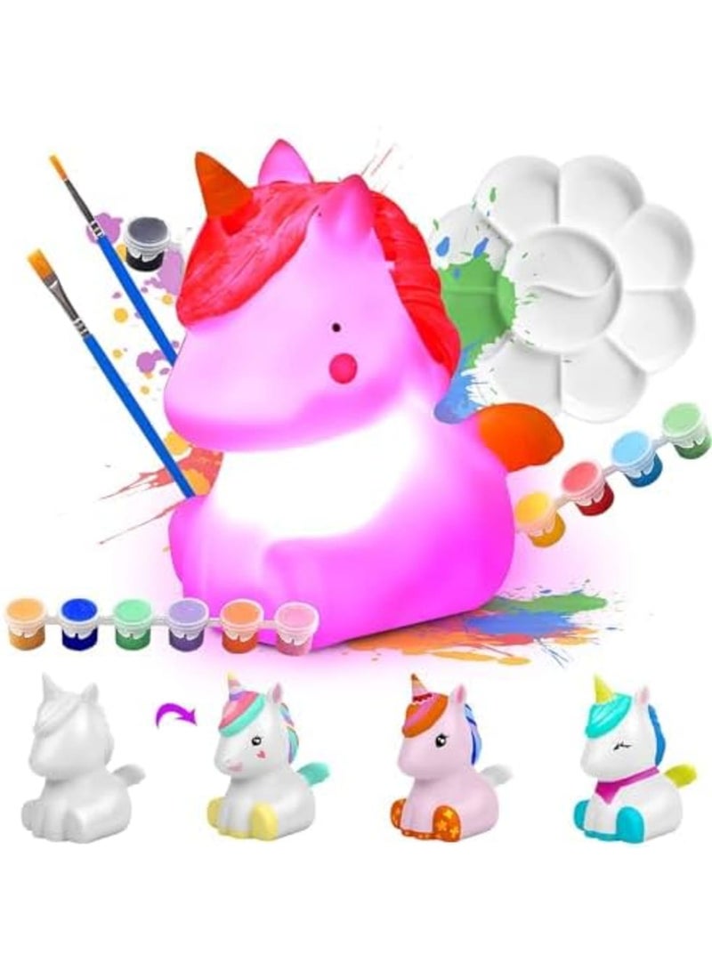 SYOSI Paint Your Own Unicorn Lamp Art Kit, Unicorn Lamp Art Kit for Teens Boys Girls, DIY Crafts, Night Light, Room Decorations, Birthday Gifts for Kids Creative Toy Art Supplies for Kids Ages 3-12+(4.5in) - Image 1