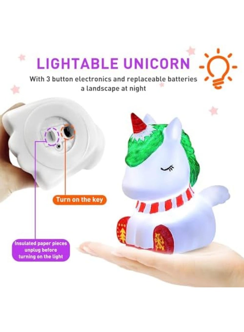 SYOSI Paint Your Own Unicorn Lamp Art Kit, Unicorn Lamp Art Kit for Teens Boys Girls, DIY Crafts, Night Light, Room Decorations, Birthday Gifts for Kids Creative Toy Art Supplies for Kids Ages 3-12+(4.5in) - Image 3