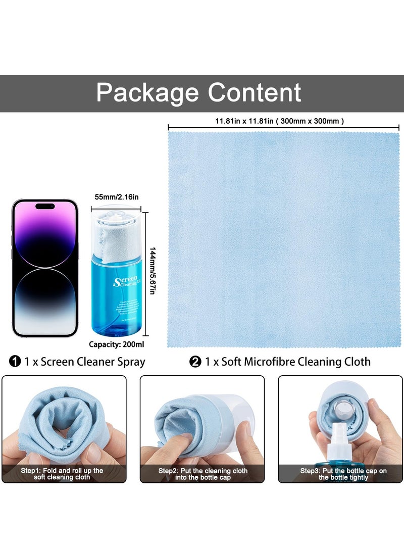 Car Screen Cleaner Non,Drip Cleaning Spray with Wipe Cloth for LCD LED Computer Phone Monitor Glasses - Image 2