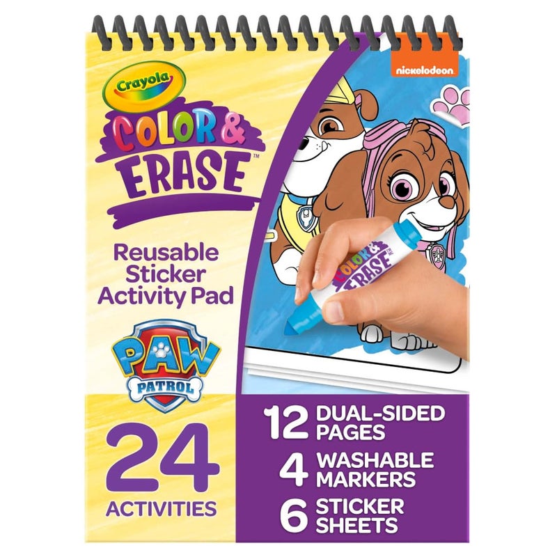 Crayola PAW Patrol Sticker Activity Pad, 12 PAW Patrol Coloring Pages, 100+ Stickers, Travel Activity, PAW Patrol Toys, Toddler Gifts - Image 1