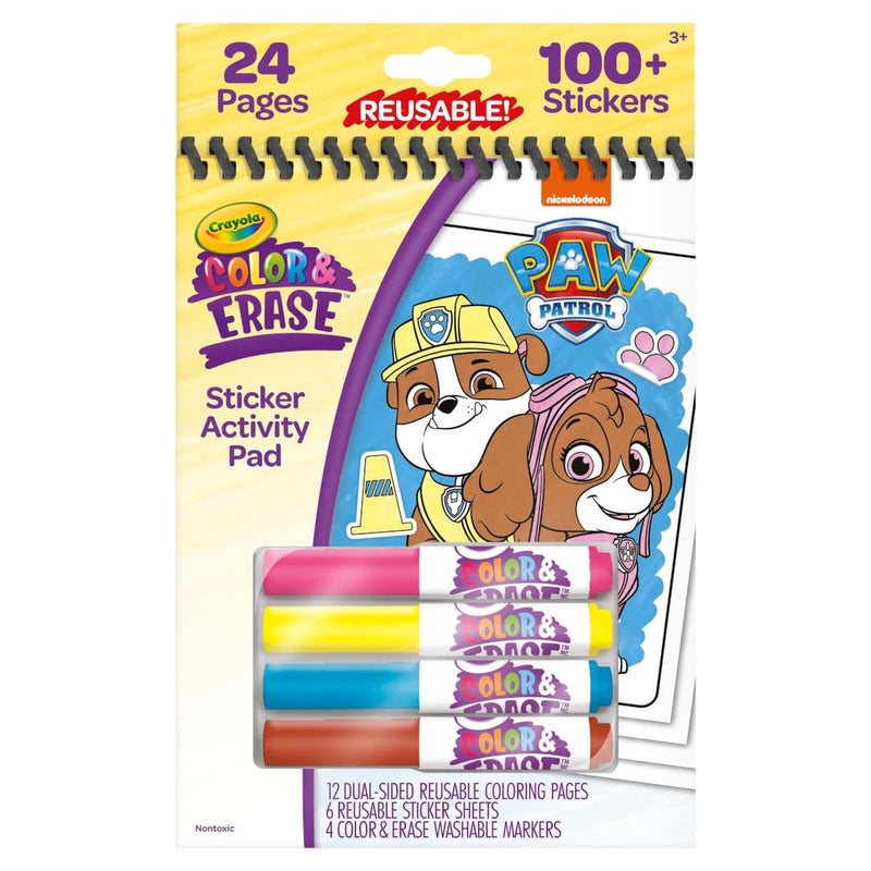 Crayola PAW Patrol Sticker Activity Pad, 12 PAW Patrol Coloring Pages, 100+ Stickers, Travel Activity, PAW Patrol Toys, Toddler Gifts - Image 2