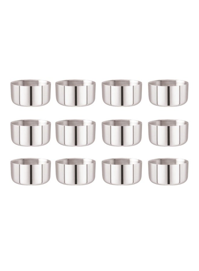 neelam Stainless Steel 5.5, 22 Gauge Sadi 200 ml Vati, Set of 12, Dinner Bowl Katori Serving Vati, Durable Quality, Elegant, Perfect for Serving Snacks, Desserts, and Condiments,Sliver - Image 1