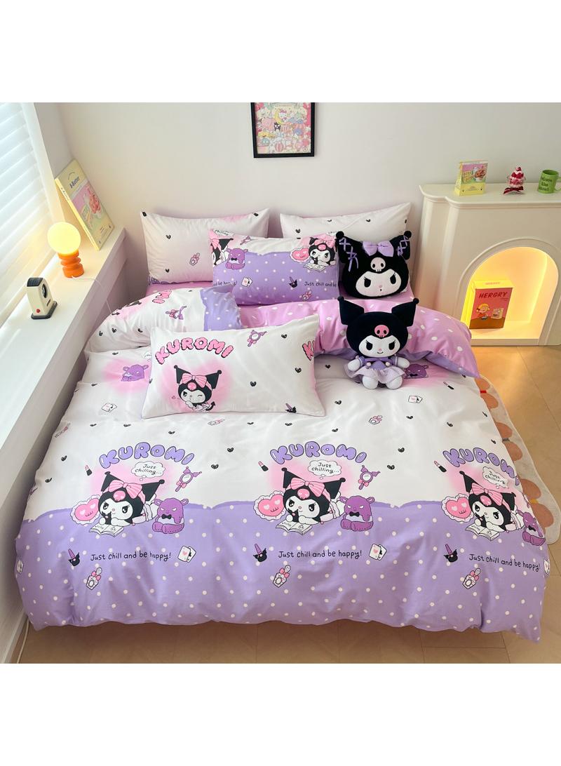 general 4-Piece Kuromi Cotton Comfortable Set Bed Sheet Set Children'S Day Gift Birthday Gift 200X230cm - Image 1