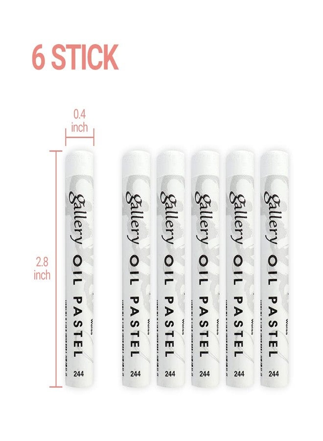 Hashi HA SHI Professional White Oil Pastels, 6 Sticks, Soft Art Supplies for Artists, Creamy Texture for Blending, Non-Toxic Drawing Media for Adults - Image 2
