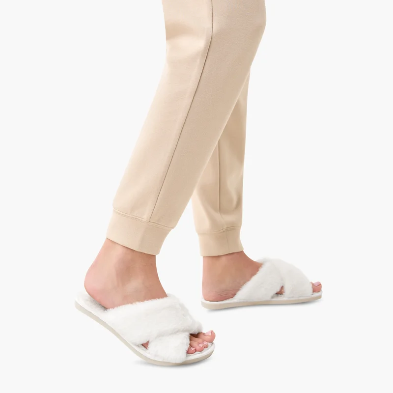 سبلاش فيڤ Cross Strap Faux Fur Bedroom Slippers