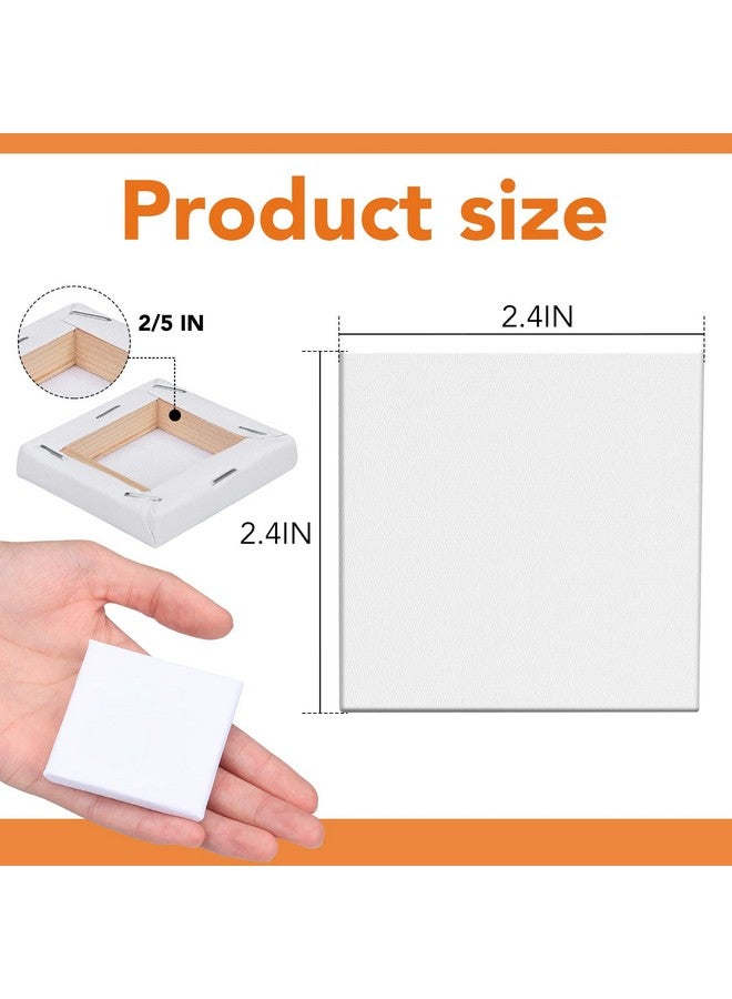 ESRICH Mini Stretched Canvas 20Pack 2.4X2.4Inch 2/5''Profile Art Primed Canvases For Painting Cotton Small Professional Stretched Canvas For Kids And Art Supplies. - Image 2