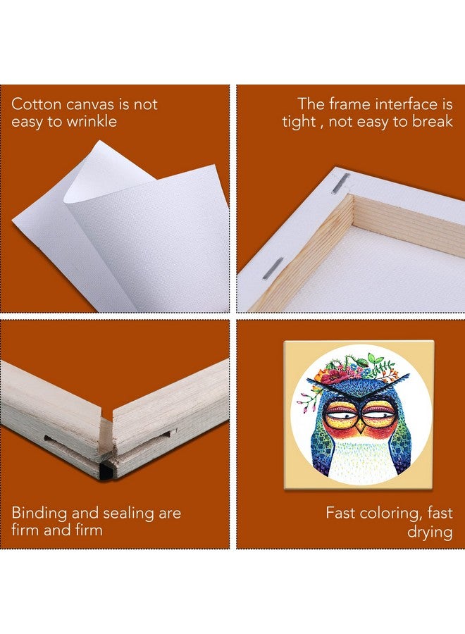ESRICH Mini Stretched Canvas 20Pack 2.4X2.4Inch 2/5''Profile Art Primed Canvases For Painting Cotton Small Professional Stretched Canvas For Kids And Art Supplies. - Image 5