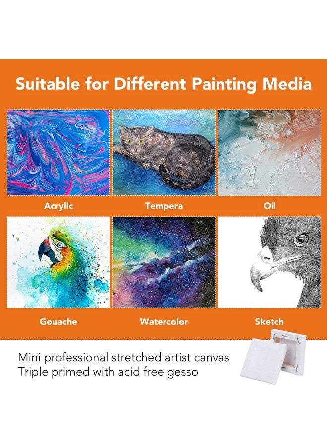 ESRICH Mini Stretched Canvas 20Pack 2.4X2.4Inch 2/5''Profile Art Primed Canvases For Painting Cotton Small Professional Stretched Canvas For Kids And Art Supplies. - Image 4