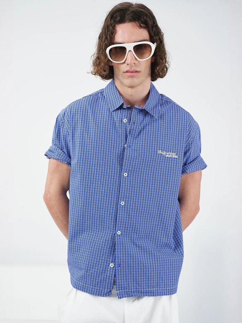 GIESTO Casual Plaid Button-Up Short Sleeve Shirt - Image 1
