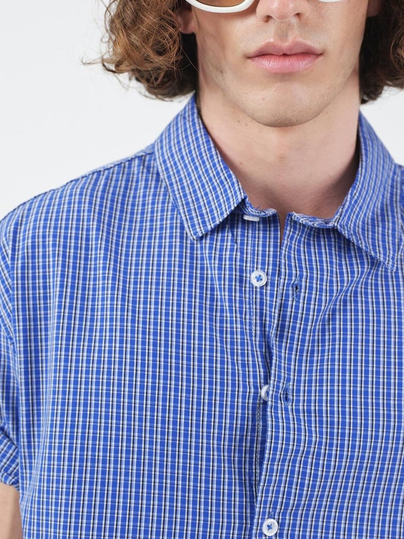 GIESTO Casual Plaid Button-Up Short Sleeve Shirt - Image 2